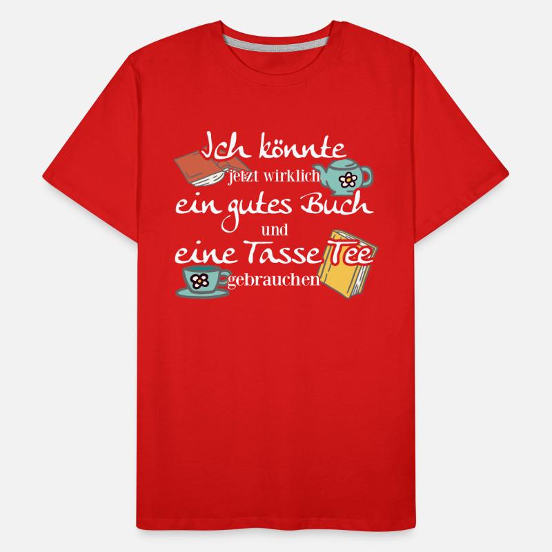 Leseratte - Bücherwurm Geschenk Männer Premium Bio T-Shirt