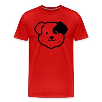 Carnin chien de race Pug - T-shirt bio Premium Homme - rouge - Devant - Damien (186cm)