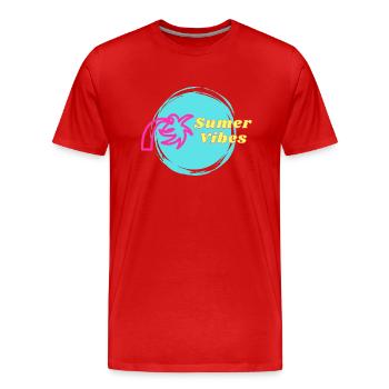 Sumer Vibes - Männer Premium Bio T-Shirt - Rot - Vorne - Damien (186cm)