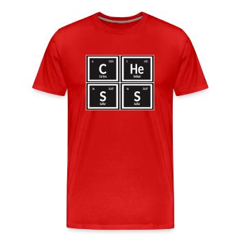 Chess | Periodic Table of Elements - Men's Premium Organic T-Shirt - red - Front - Damien (186cm)