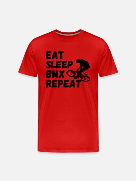 manger dormir bmx répéter - humour vélo - T-shirt bio Premium Homme - rouge