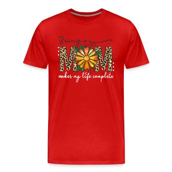 Fière Maman Mère MamanMe Vie Travail Enfants Enfant - T-shirt bio Premium Homme - rouge - Devant - Damien (186cm)