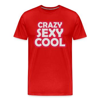 design cool sexy fou - T-shirt bio Premium Homme - rouge - Devant - Damien (186cm)