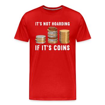 Numismatic Coin Collecting Gift - Men's Premium Organic T-Shirt - red - Front - Damien (186cm)