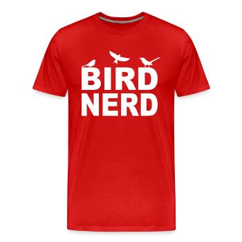 Bird Bird Nerd funny saying - Men's Premium Organic T-Shirt - red - Front - Damien (186cm)