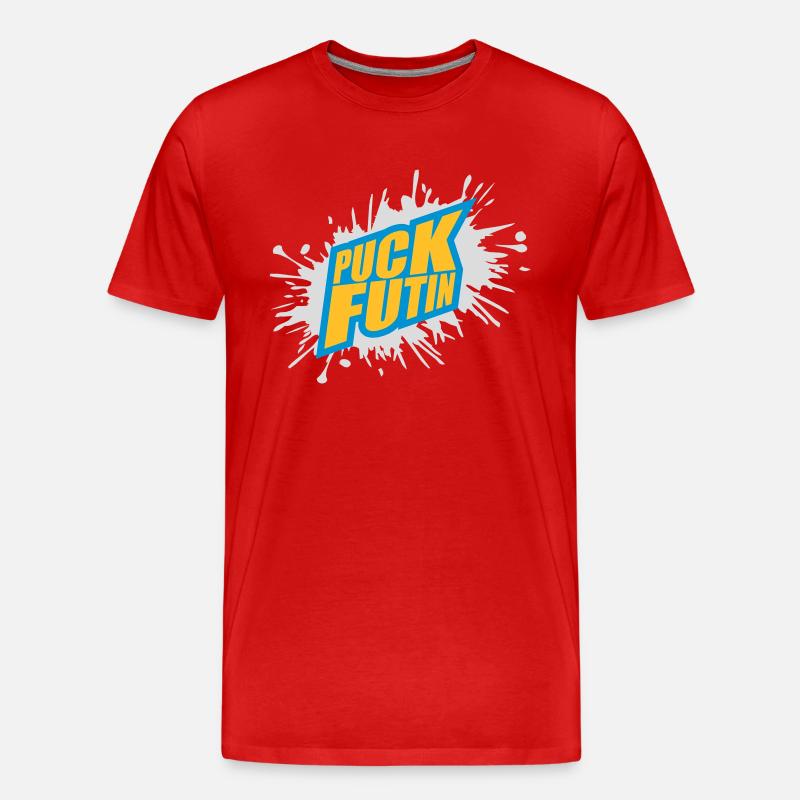 puck futin Logo Design - Männer Premium Bio T-Shirt - Rot