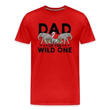 Dad Of The Wild Animal Lover Animal Keeper Zoologi - Männer Premium Bio T-Shirt - Rot - Vorne - Damien (186cm)