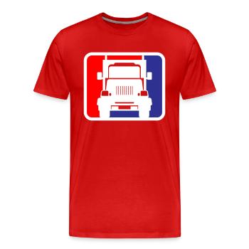 LKW Truck Lastkraftwagen Logo | Farben änderbar - Männer Premium Bio T-Shirt - Rot - Vorne - Damien (186cm)