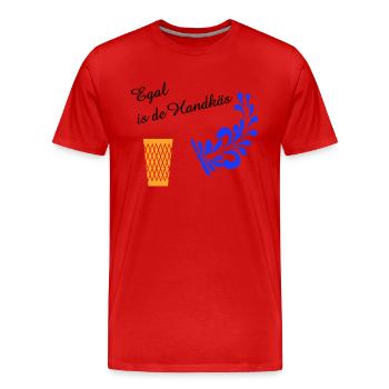 Egal is de Handkäs - Typisch Hessisch #Hessen - Männer Premium Bio T-Shirt - Rot - Vorne - Damien (186cm)