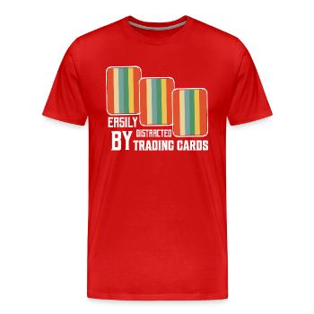 Easily Distracted By Trading Cards Funny TCG Card - Männer Premium Bio T-Shirt - Rot - Vorne - Damien (186cm)