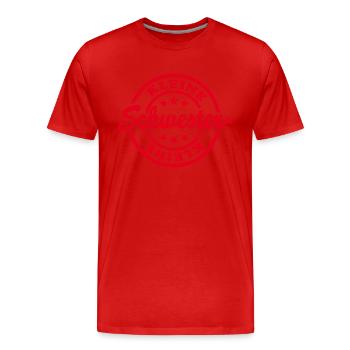 kleine Schwester - Männer Premium Bio T-Shirt - Rot - Vorne - Damien (186cm)