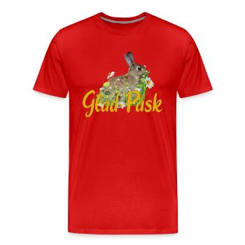 glad pask Frohe Ostern - Männer Premium Bio T-Shirt - Rot - Vorne - Damien (186cm)