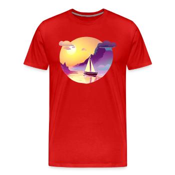 Segelboot Segelschiff Segeln Segelsport Segler - Männer Premium Bio T-Shirt - Rot - Vorne - Damien (186cm)