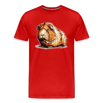 Les cochons d’Inde sont juste d’excellents animaux de compagnie - T-shirt bio Premium Homme - rouge - Devant - Damien (186cm)