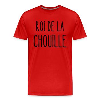 roi de la chouille - T-shirt bio Premium Homme - rouge - Devant - Damien (186cm)