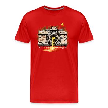 Appareil photo ruine - T-shirt bio Premium Homme - rouge - Devant - Damien (186cm)