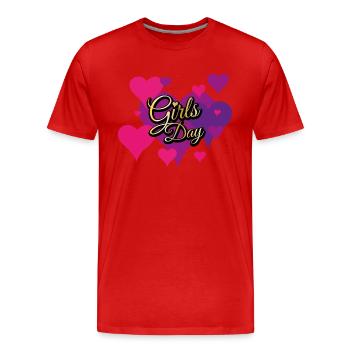 Histoire de la Journée des filles Or - T-shirt bio Premium Homme - rouge - Devant - Damien (186cm)