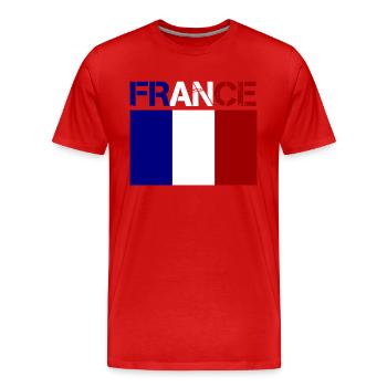 France - T-shirt bio Premium Homme - rouge - Devant - Damien (186cm)