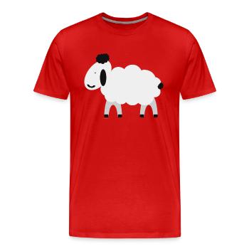 Deichschaf - Männer Premium Bio T-Shirt - Rot - Vorne - Damien (186cm)