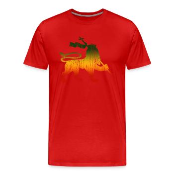 Reggae Musik Rastafari Jamaika - Männer Premium Bio T-Shirt - Rot - Vorne - Damien (186cm)