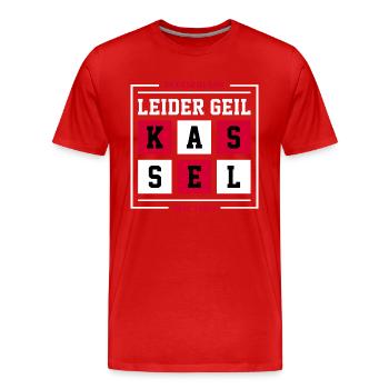 Kassel - Männer Premium Bio T-Shirt - Rot - Vorne - Damien (186cm)