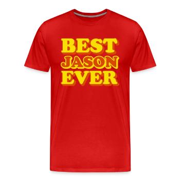 Funny gift with Jason first name - Men's Premium Organic T-Shirt - red - Front - Damien (186cm)
