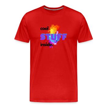 Cool stuff inside - Männer Premium Bio T-Shirt - Rot - Vorne - Damien (186cm)