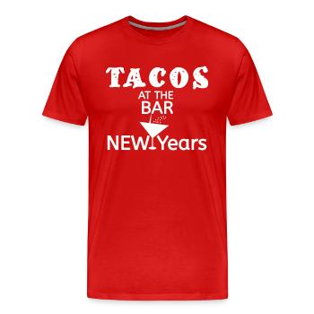 Tacos - Bonne année - T-shirt bio Premium Homme - rouge - Devant - Damien (186cm)
