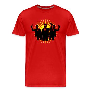 Drunk Party Booze Silhouette - Men's Premium Organic T-Shirt - red - Front - Damien (186cm)