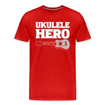 Lustiger Ukelele -Liebhaber Ukelele -Spieler - Männer Premium Bio T-Shirt - Rot - Vorne - Damien (186cm)