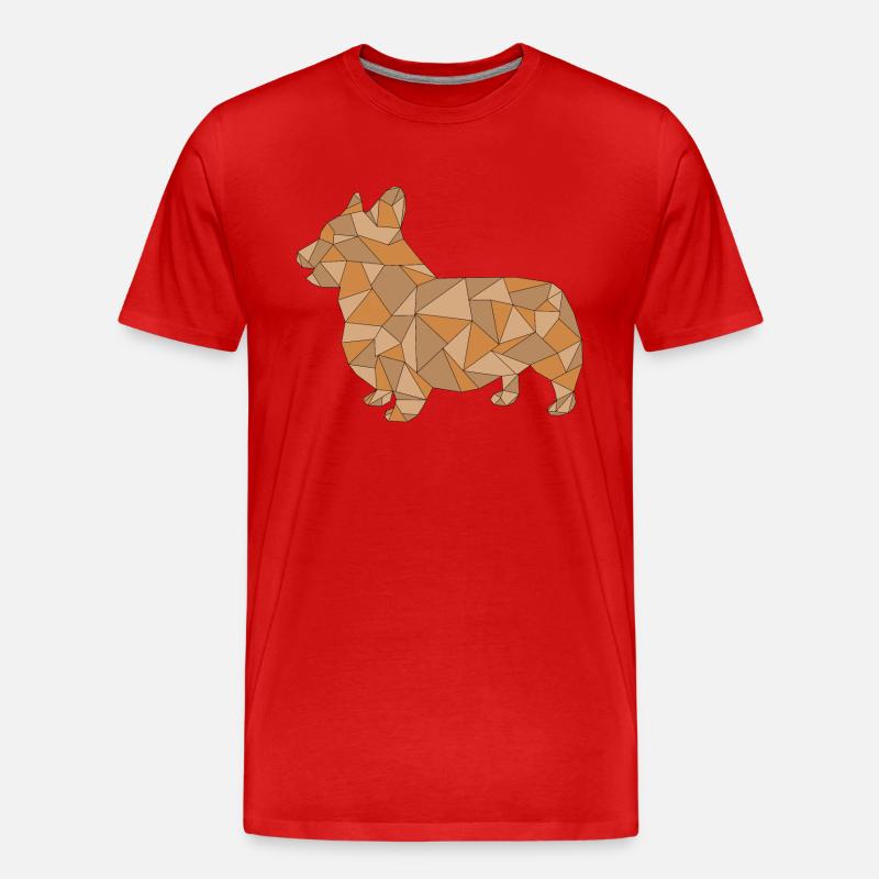 CORGI geometrisch - Männer Premium Bio T-Shirt - Rot