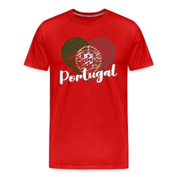 Portugal Heimatliebe Lissabon Portugiese - Männer Premium Bio T-Shirt - Rot - Vorne - Damien (186cm)