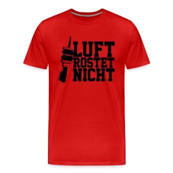 Luft rostet nicht - Männer Premium Bio T-Shirt - Rot - Vorne - Damien (186cm)