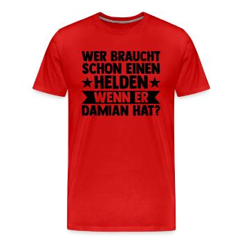 Vorname Damian - Männer Premium Bio T-Shirt - Rot - Vorne - Damien (186cm)