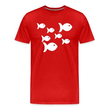 Pisces - Men's Premium Organic T-Shirt - red - Front - Damien (186cm)