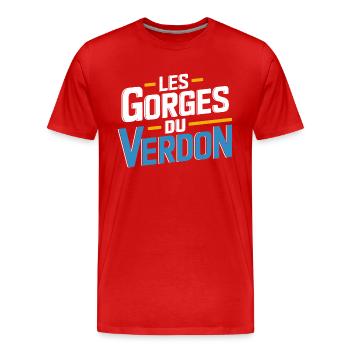 Les Gorges du Verdon - T-shirt bio Premium Homme - rouge - Devant - Damien (186cm)