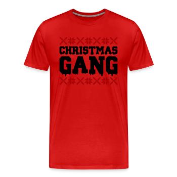 Gang de Noël - T-shirt bio Premium Homme - rouge - Devant - Damien (186cm)