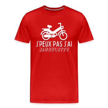 J'peux Pas J'ai Mobylette - T-shirt bio Premium Homme - rouge - Devant - Damien (186cm)