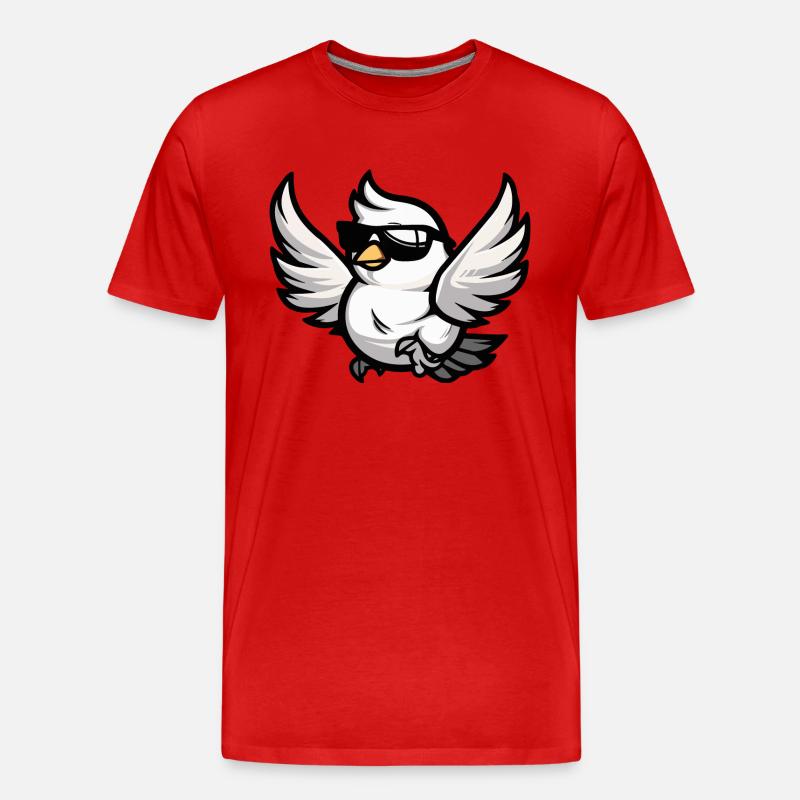 Taube Vogel Comic Cool - Männer Premium Bio T-Shirt - Rot