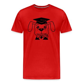 Certificat de fin d’études de l’école canine Gymnase Collège Abi - T-shirt bio Premium Homme - rouge - Devant - Damien (186cm)