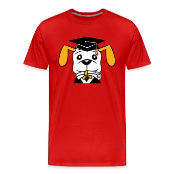 Certificat de fin d’études de l’école canine Gymnase Collège Abi - T-shirt bio Premium Homme - rouge - Devant - Damien (186cm)
