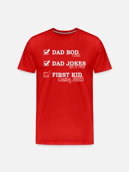 Første gang far 2025 - Far bod Far jokes - Herre Premium T-shirt økologisk - rød