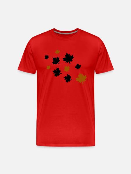 Maple Leaves - Men's Premium Organic T-Shirt - red