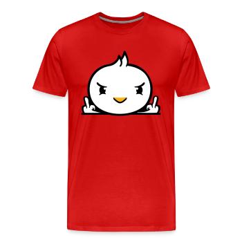 Oiseau mauvais majeur montrant mauvais garçon derrière la clôture - T-shirt bio Premium Homme - rouge - Devant - Damien (186cm)