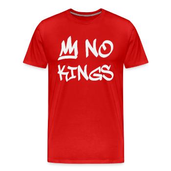 No Kings in America since 1776 - Men's Premium Organic T-Shirt - red - Front - Damien (186cm)