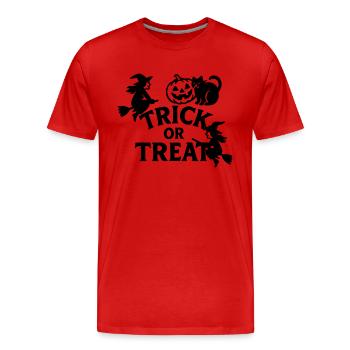 Trick or Treat Halloween - Männer Premium Bio T-Shirt - Rot - Vorne - Damien (186cm)