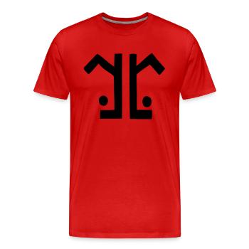 logo gerade klein - Männer Premium Bio T-Shirt - Rot - Vorne - Damien (186cm)