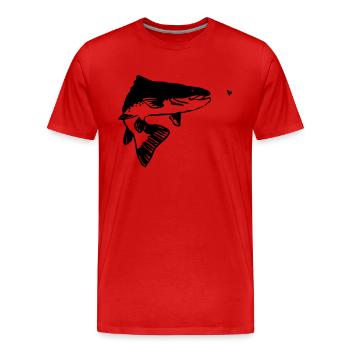 Truite - T-shirt bio Premium Homme - rouge - Devant - Damien (186cm)