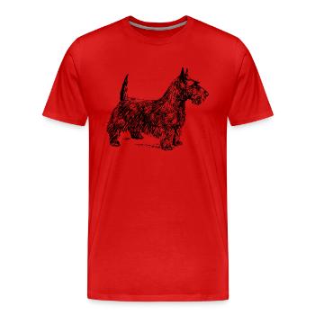 Scottish Terrier - T-shirt bio Premium Homme - rouge - Devant - Damien (186cm)