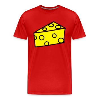 Fromage / morceau de fromage - T-shirt bio Premium Homme - rouge - Devant - Damien (186cm)